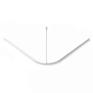 130302/WH Fitzroy of London L-Shaped 1200mm x 1200mm Shower Curtain Track - White (RAL 9016)