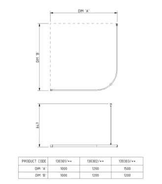 Click Here To Enlarge This Photo Of 130303/WH Fitzroy of London L-Shaped 1500mm x 1200mm Shower Curtain Track - White (RAL 9016)