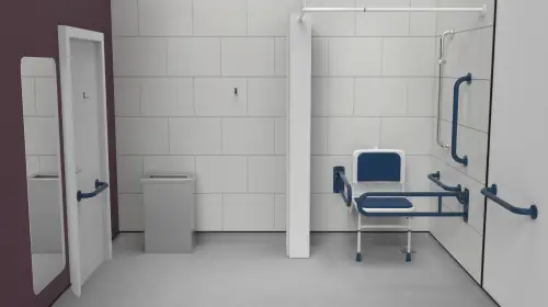Click Here To Enlarge This Photo Of 230402/DB Fitzroy of London Doc M Shower Pack (Stainless Steel) with Concealed Fixings - Dark Blue (RAL 5011)