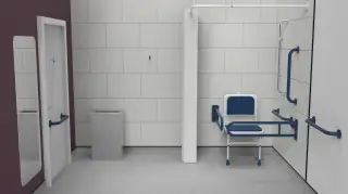 230402/DB Fitzroy of London Doc M Shower Pack (Stainless Steel) with Concealed Fixings - Dark Blue (RAL 5011)