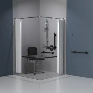 321102/MB Fitzroy of London Luxury Concealed Valve Doc M Shower Pack (Stainless Steel) with Concealed Fixings - Matt Black (RAL 9005)