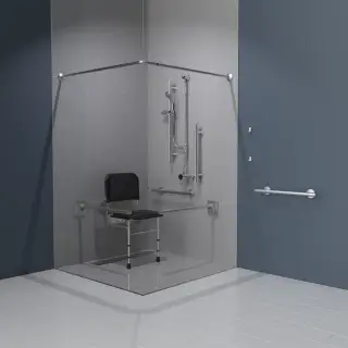 321103/SS Fitzroy of London Luxury Exposed Valve Doc M Shower Pack (Stainless Steel) with Concealed Fixings - Satin