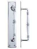 FB106CP - Zoo Hardware Fulton & Bray Pull Handle on Backplate 382 x 65mm Polished Chrome