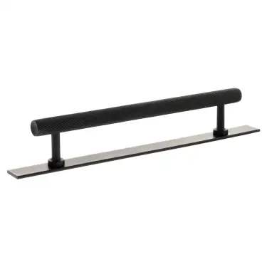 Click Here To Enlarge This Photo Of MHCSB17160MB - Millhouse Brass Paddington Spiral T-Bar Cabinet Pull Handle on Backplate 160mm - Matt Black