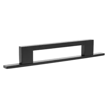 Click Here To Enlarge This Photo Of MHCNB17128MB - Millhouse Brass Empire Slim Cabinet Pull Handle on Backplate 128mm - Matt Black
