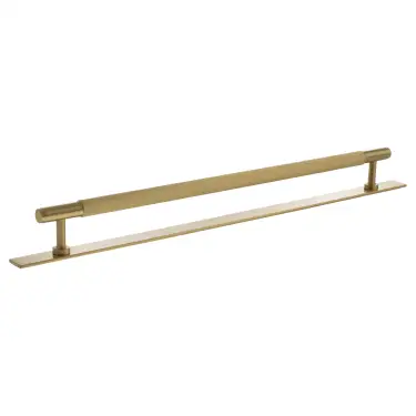Click Here To Enlarge This Photo Of MHCLB17320SB - Millhouse Brass Battersea Linear T-Bar Cabinet Pull Handle on Backplate 320mm - Satin Brass