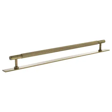 Click Here To Enlarge This Photo Of MHCLB17320AB - Millhouse Brass Battersea Linear T-Bar Cabinet Pull Handle on Backplate 320mm - Antique Brass