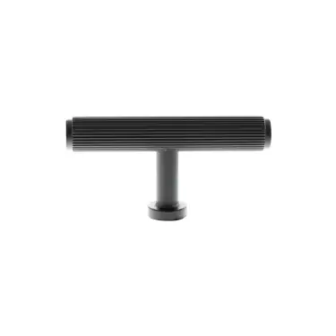 Click Here To Enlarge This Photo Of MHCL1675MB - Millhouse Brass Battersea Linear T-Bar Cabinet Knob Handle - Matt Black