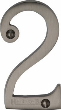 Click Here To Enlarge This Photo Of C1560 2-MB Heritage Brass Numeral 2 Face Fix 76mm (3") Matt Bronze Finish