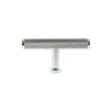 Click Here To Enlarge This Photo Of MHCK1675PC - Millhouse Brass Eiffel Knurled T-Bar Cabinet Knob Handle - Polished Chrome