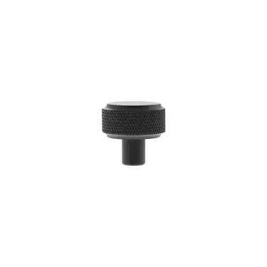 Click Here To Enlarge This Photo Of MHCK1532MB - Millhouse Brass Eiffel Knurled Round Cabinet Knob Handle - Matt Black