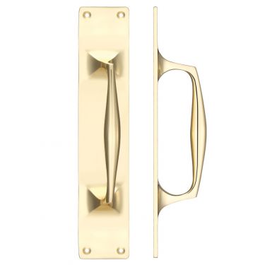 Click Here To Enlarge This Photo Of FB112A - Zoo Hardware Fulton & Bray Cast Brass Pull Handle with Backplate - 300 x 60mm Polished Brass