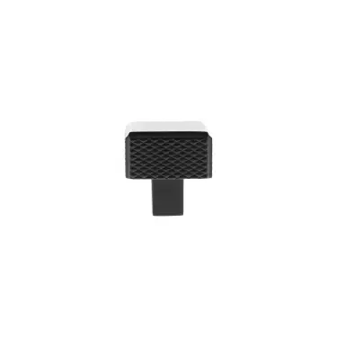 Click Here To Enlarge This Photo Of MHCK1230MB - Millhouse Brass Eiffel Knurled Square Cabinet Knob Handle - Matt Black
