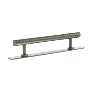 Click Here To Enlarge This Photo Of MHCDB17128SN - Millhouse Brass Chrysler Diamond T-Bar Cabinet Pull Handle on Backplate 128mm - Satin Nickel