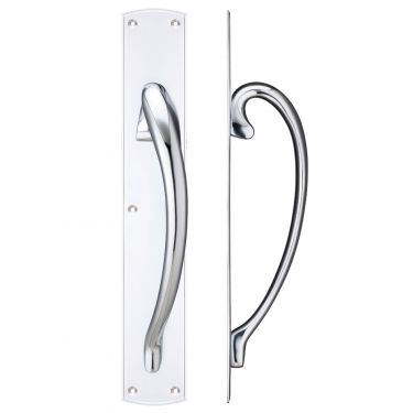 Click Here To Enlarge This Photo Of FB118RCP - Zoo Hardware Fulton & Bray Cast Brass Large Pull Handle with Backplate (Right Handed) 457 x 76mm Polished Chrome
