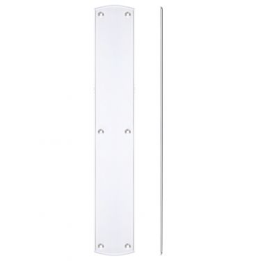 Click Here To Enlarge This Photo Of FB119CP - Zoo Hardware Fulton & Bray Large Finger Plate for FB118LCP and FB118RCP - 457 x 76mm Polished Chrome