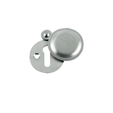 Click Here To Enlarge This Photo Of FB11SC - Zoo Hardware Fulton & Bray Standard Key Profile Victorian Escutcheon (Covered) 32mm dia. Satin Chrome