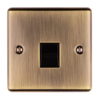 EN1MABB - Eurolite 1 Gang Master Telephone Socket Antique Brass with Black Trim (Enhance Range)