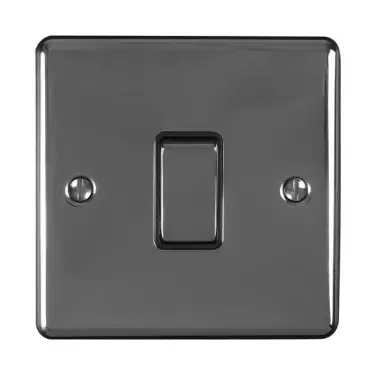 Click Here To Enlarge This Photo Of EN1SWBNB - Eurolite 1 Gang 10Amp 2Way Switch Black Nickel with Black Trim (Enhance Range)