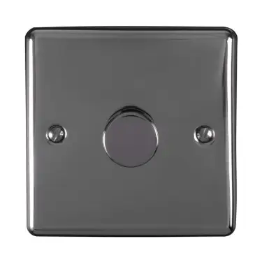 Click Here To Enlarge This Photo Of EN1DLEDBN - Eurolite 1 Gang 400W/LED 2Way Dimmer Switch Black Nickel (Enhance Range)
