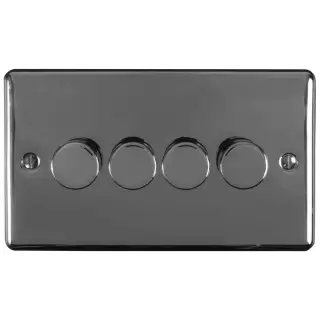 EN4DLEDBN - Eurolite 4 Gang 400W/LED 2Way Dimmer Switch Black Nickel (Enhance Range)