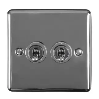 ENT2SWBN - Eurolite 2 Gang 10Amp 2Way Toggle Switch Black Nickel (Enhance Range)