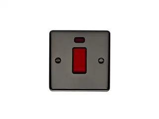 EN45ASWNSBNB - Eurolite 1 Gang 45Amp DP Switch with Neon Indicator Black Nickel with Black Trim (Enhance Range)