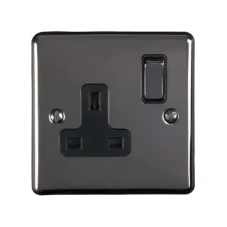 EN1SOBNB - Eurolite 1 Gang 13Amp DP Switched Socket Black Nickel with Black Trim (Enhance Range)