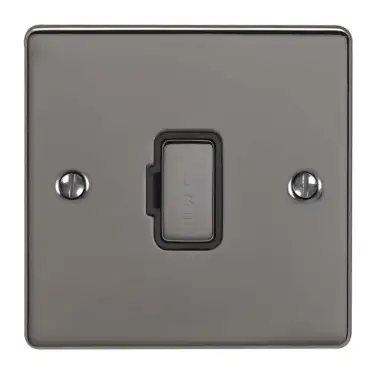 Click Here To Enlarge This Photo Of ENUSWFBNB - Eurolite 13Amp Unswitched Fuse Spur Black Nickel with Black Trim (Enhance Range)