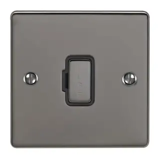 ENUSWFBNB - Eurolite 13Amp Unswitched Fuse Spur Black Nickel with Black Trim (Enhance Range)