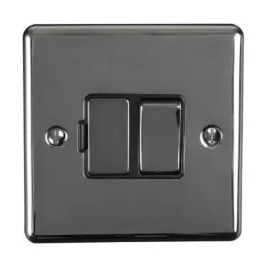 Click Here To Enlarge This Photo Of ENSWFBNB - Eurolite 13Amp DP Switched Fuse Spur Black Nickel with Black Trim (Enhance Range)