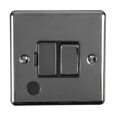 Click Here To Enlarge This Photo Of ENSWFFOBNB - Eurolite 13Amp DP Switched Fuse Spur with Flex Outlet Black Nickel with Black Trim (Enhance Range)
