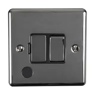 ENSWFFOBNB - Eurolite 13Amp DP Switched Fuse Spur with Flex Outlet Black Nickel with Black Trim (Enhance Range)