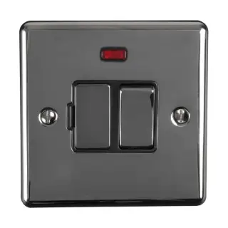 ENSWFNBNB - Eurolite 13Amp DP Switched Fuse Spur with Neon Indicator Black Nickel with Black Trim (Enhance Range)