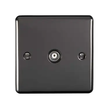 Click Here To Enlarge This Photo Of EN1TVBNB - Eurolite 1 Gang TV Coaxial Socket Black Nickel with Black Trim (Enhance Range)