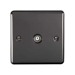 EN1TVBNB - Eurolite 1 Gang TV Coaxial Socket Black Nickel with Black Trim (Enhance Range)