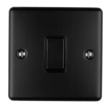 Click Here To Enlarge This Photo Of EN1SWMBB - Eurolite 1 Gang 10Amp 2Way Switch Matt Black with Black Trim (Enhance Range)