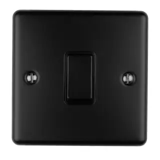 EN1SWMBB - Eurolite 1 Gang 10Amp 2Way Switch Matt Black with Black Trim (Enhance Range)
