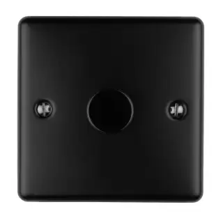 EN1DLEDMBB - Eurolite 1 Gang 400W/LED 2Way Dimmer Switch Matt Black (Enhance Range)