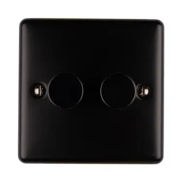 Click Here To Enlarge This Photo Of EN2DLEDMBB - Eurolite 2 Gang 400W/LED 2Way Dimmer Switch Matt Black (Enhance Range)