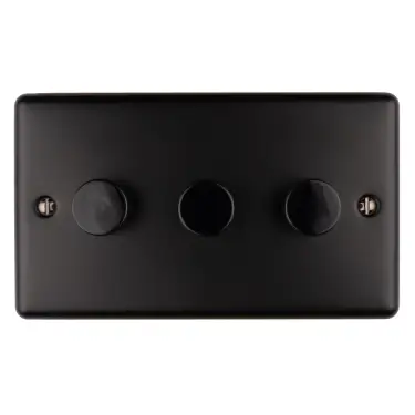 Click Here To Enlarge This Photo Of EN3DLEDMBB - Eurolite 3 Gang 400W/LED 2Way Dimmer Switch Matt Black (Enhance Range)