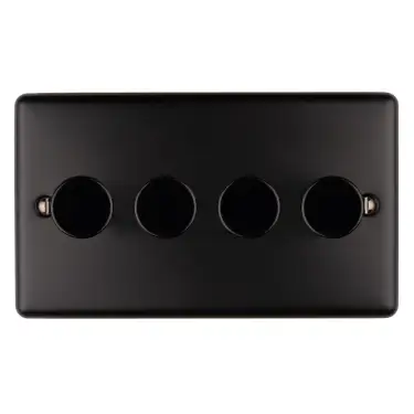 Click Here To Enlarge This Photo Of EN4DLEDMBB - Eurolite 4 Gang 400W/LED 2Way Dimmer Switch Matt Black (Enhance Range)