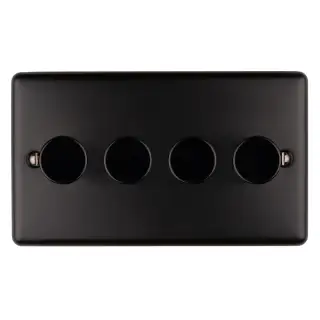 EN4DLEDMBB - Eurolite 4 Gang 400W/LED 2Way Dimmer Switch Matt Black (Enhance Range)