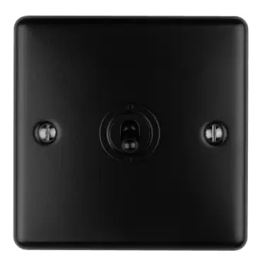 Click Here To Enlarge This Photo Of ENT1SWMBB - Eurolite 1 Gang Toggle Switch Matt Black (Enhance Range)