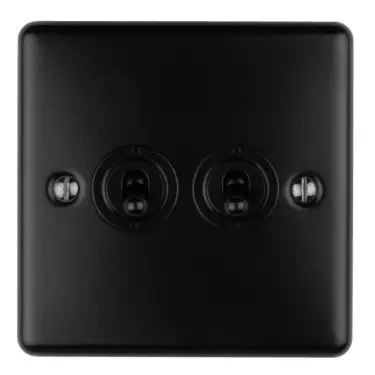 Click Here To Enlarge This Photo Of ENT2SWMBB - Eurolite 2 Gang Toggle Switch Matt Black (Enhance Range)