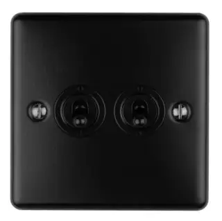 ENT2SWMBB - Eurolite 2 Gang Toggle Switch Matt Black (Enhance Range)