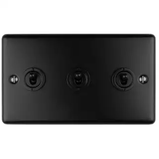 ENT3SWMBB - Eurolite 3 Gang Toggle Switch Matt Black (Enhance Range)