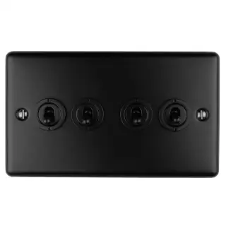 ENT4SWMBB - Eurolite 4 Gang Toggle Switch Matt Black (Enhance Range)