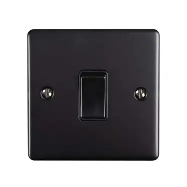 Click Here To Enlarge This Photo Of ENINTMBB - Eurolite 1 Gang 10Amp Intermediate Switch Matt Black with Black Trim (Enhance Range)