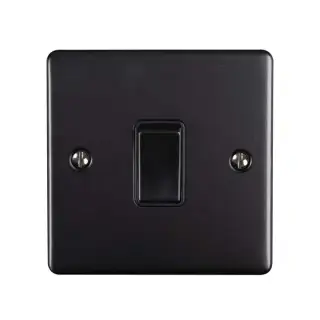 ENINTMBB - Eurolite 1 Gang 10Amp Intermediate Switch Matt Black with Black Trim (Enhance Range)